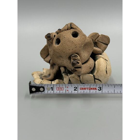 Vintage 1980’s Unique Baby Dinosaur Hatching Out Of Egg Sculpture Statue READ - Picture 7 of 8